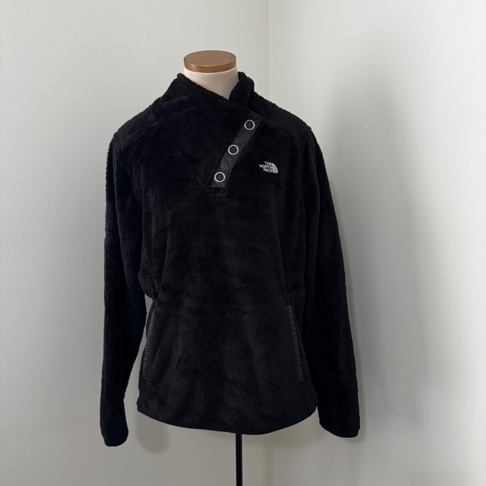 The North Face Large Black Snap Fleece Pullover